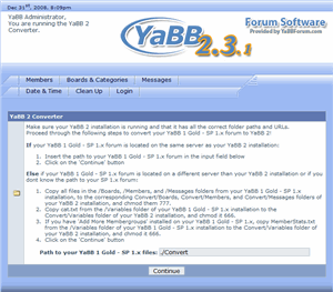 Converting YaBB 1.x